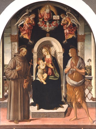 Madonna en Kind met Heiligen door Jacopo Pontormo